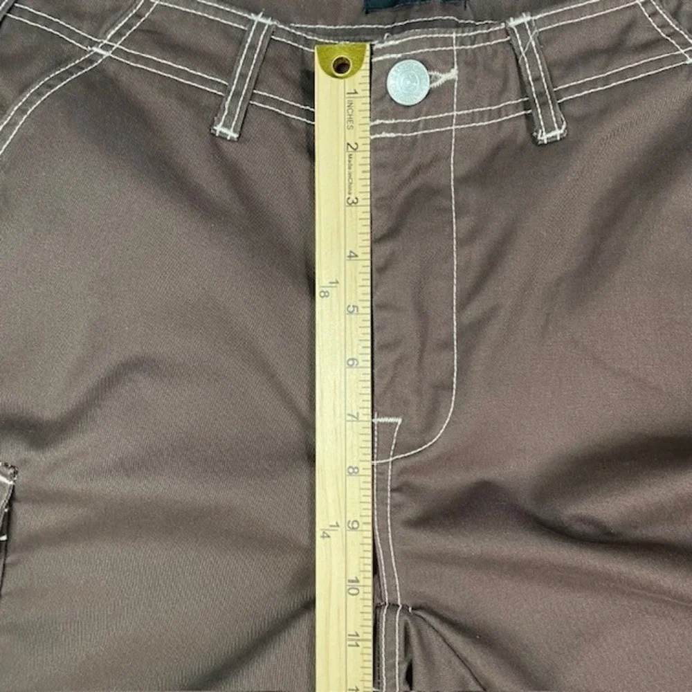 True Religion‎ Mens Brown Cargo Pants Contrast Stitch Straight Leg 32x31.5